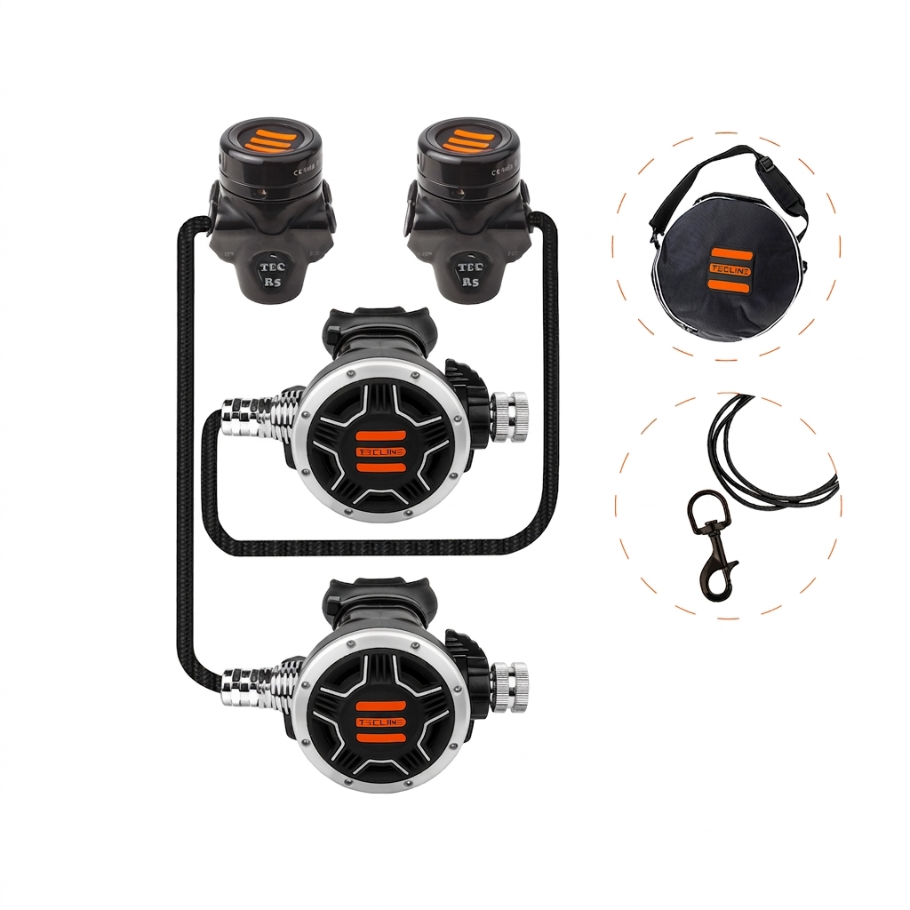 Tecline Atemregler Doppelflaschen-Set R5 TEC1 DIR
